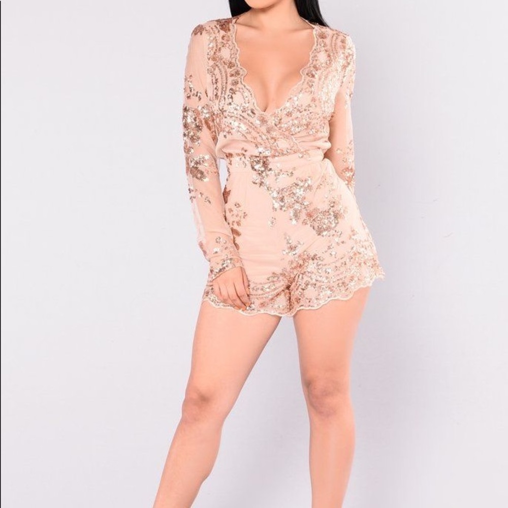 Stunning Rose Gold Sequin XL Romper